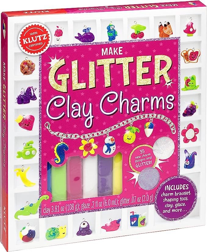 Klutz Make Glitter Clay Charms Craft Kit, 8" Length x 1.25" Width x 9" Height | Amazon (US)