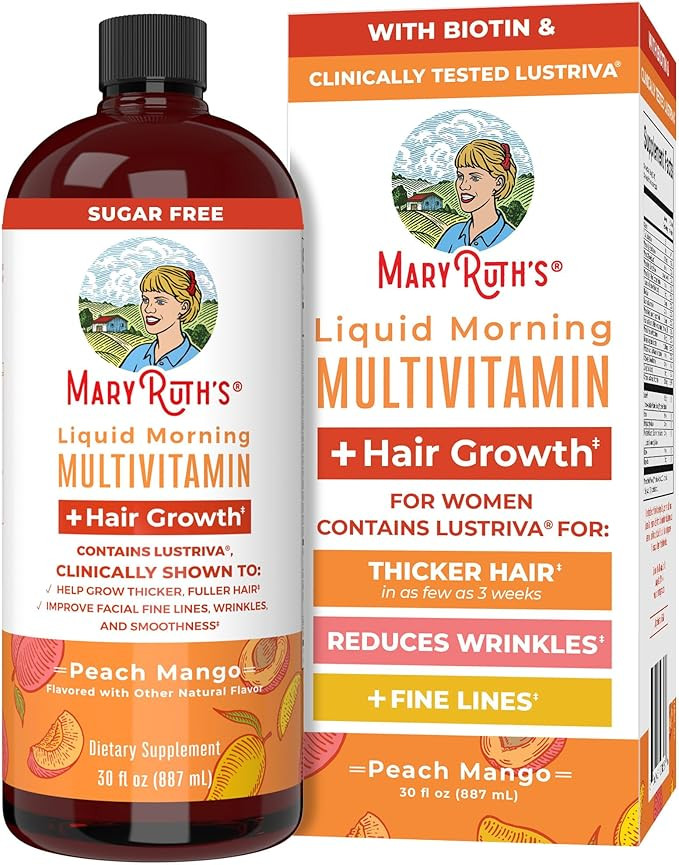 MaryRuth Organics Liquid Multivitamin + Lustriva® Hair Growth for Women| Biotin 10000mcg | Vitam... | Amazon (US)