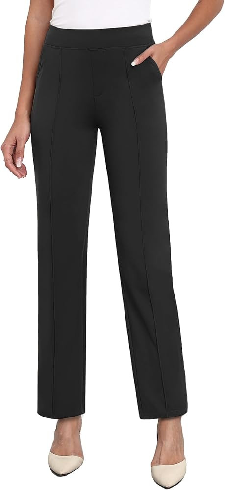 Agenlulu Stretchy Dress Pants for Women Summer High Rise Straight Leg Pants Business Work Slacks,... | Amazon (US)