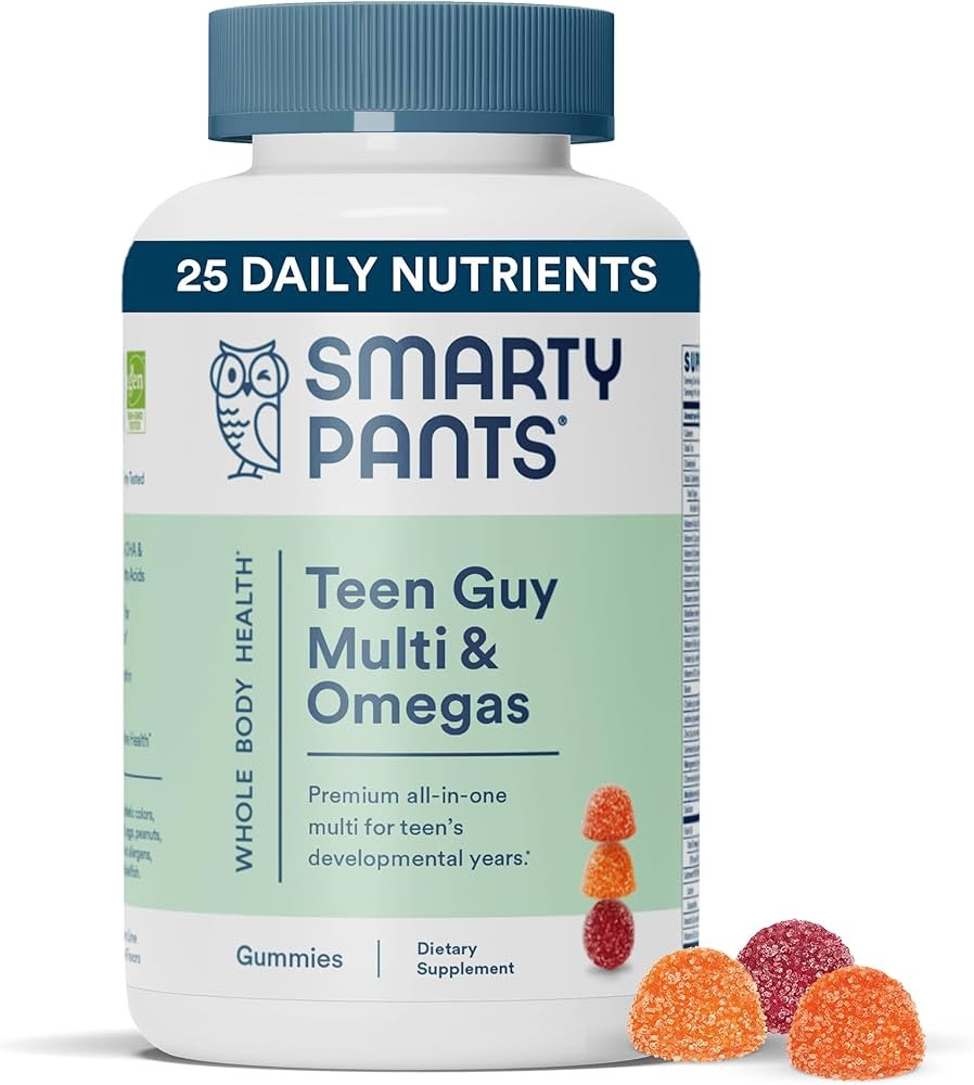 SmartyPants Teen Guy Multivitamin Gummies: Omega 3 Fish Oil (EPA/DHA), Vitamin D3, C, Vitamin B12... | Amazon (US)