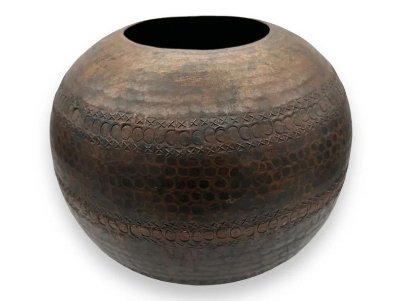 Vintage Hammered Copper Decorative Round Ball Vase Planter 7.5" x 9" | Etsy (US)
