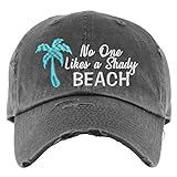 No one Likes a Shady Beach Hat | Distressed Baseball Cap OR Ponytail Hat | Fun Beach Hats for Women | Amazon (US)