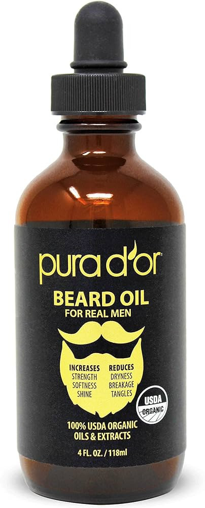 PURA D'OR Organic Beard Oil (4oz / 118mL) 100% Pure- USDA Certified- Natural Leave-In Conditioner... | Amazon (US)