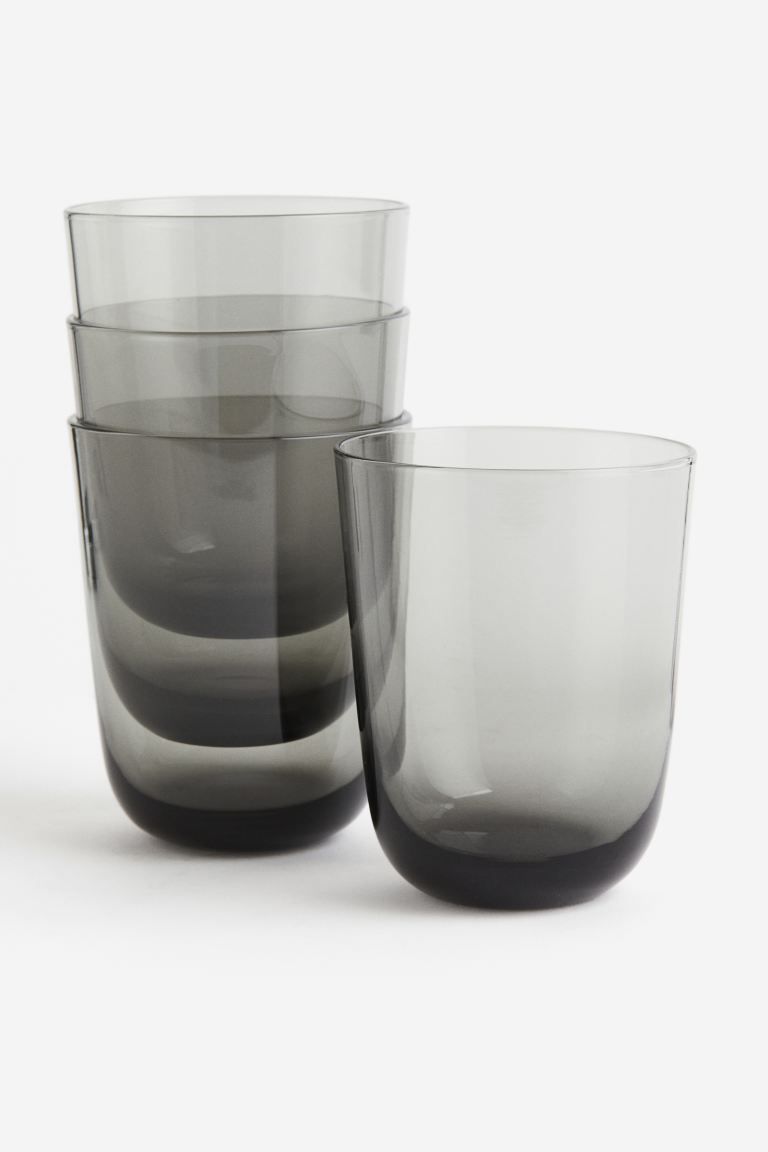 4-pack Beverage Glasses - Gray - Home All | H&M US | H&M (US + CA)