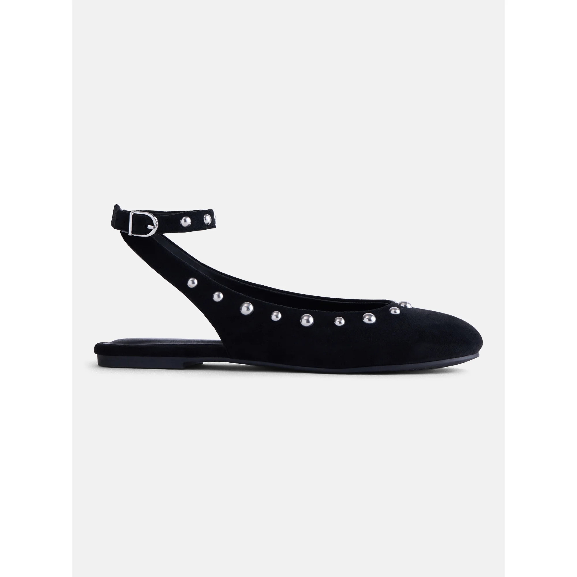 No Boundaries Women’s Faux Suede Ankle Ballet Flats | Walmart (US)