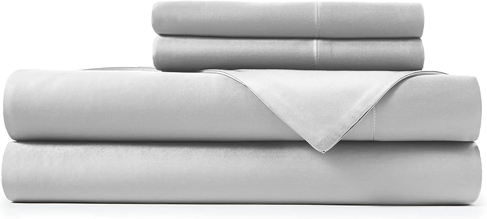 Hotel Sheets Direct Viscose Derived from Bamboo Bed Linen Set with Deep Pocket, 4-Piece Set, Grey... | Amazon (US)