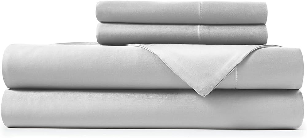 Hotel Sheets Direct Viscose Derived from Bamboo Bed Linen Set with Deep Pocket, 4-Piece Set, Grey... | Amazon (US)