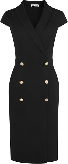 GRACE KARIN Women Work Bodycon Dresses 2026,Business Office Midi Cap Sleeve Button Pencil Formal ... | Amazon (US)