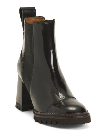 Made In Spain Leather Heeled Ankle Booties | TJ Maxx