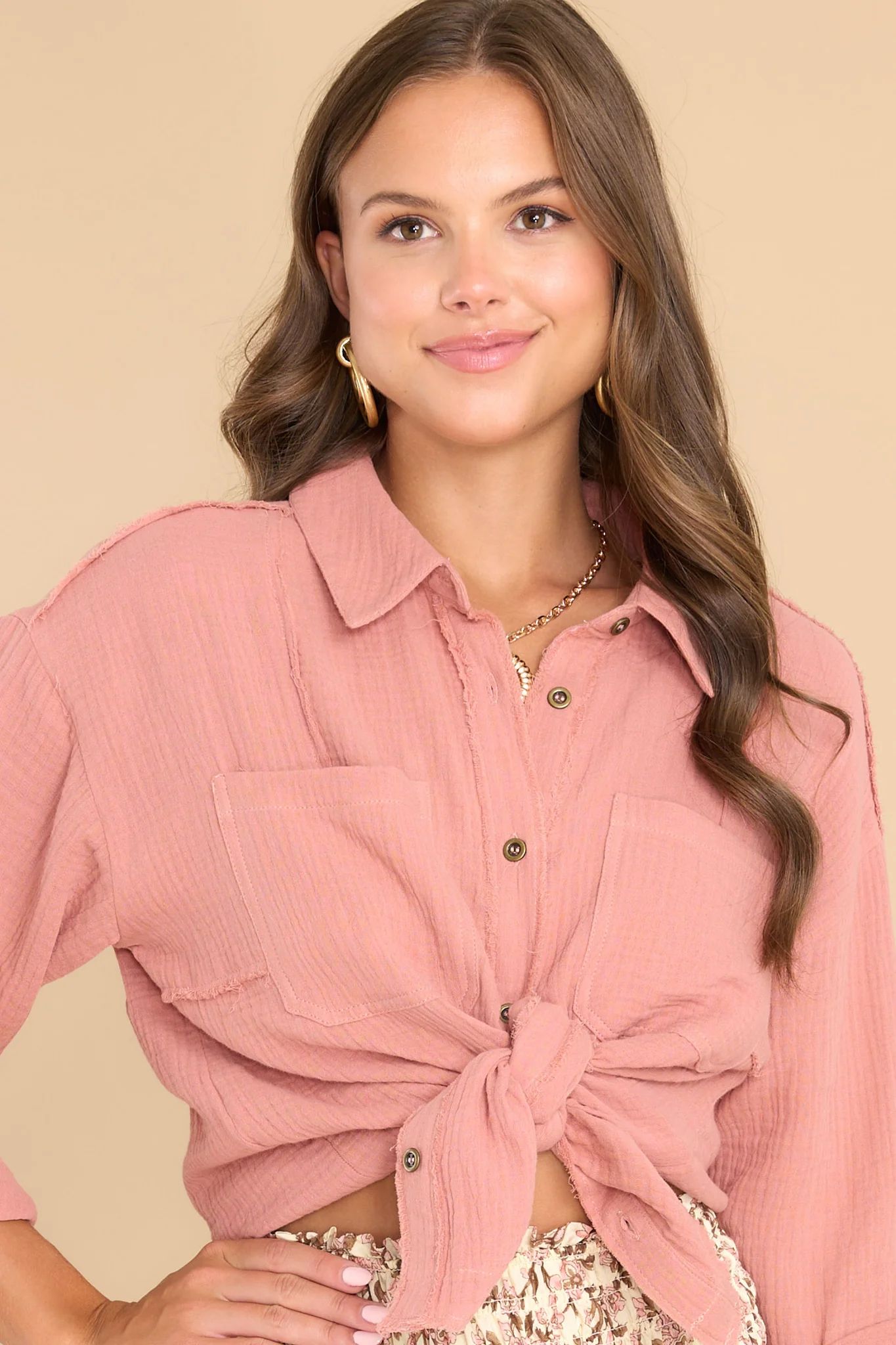 Totally Convinced Blush Top | Red Dress 