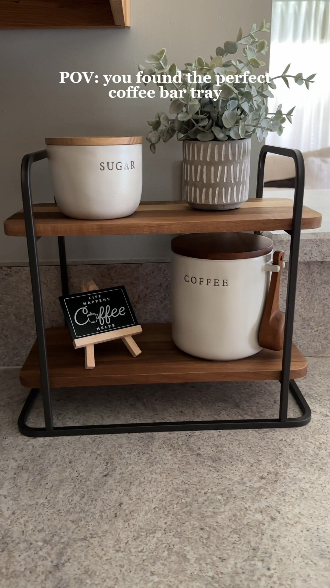 Small coffee bar tray for under $20 from Walmart 

#LTKStyleTip #LTKHome #LTKVideo