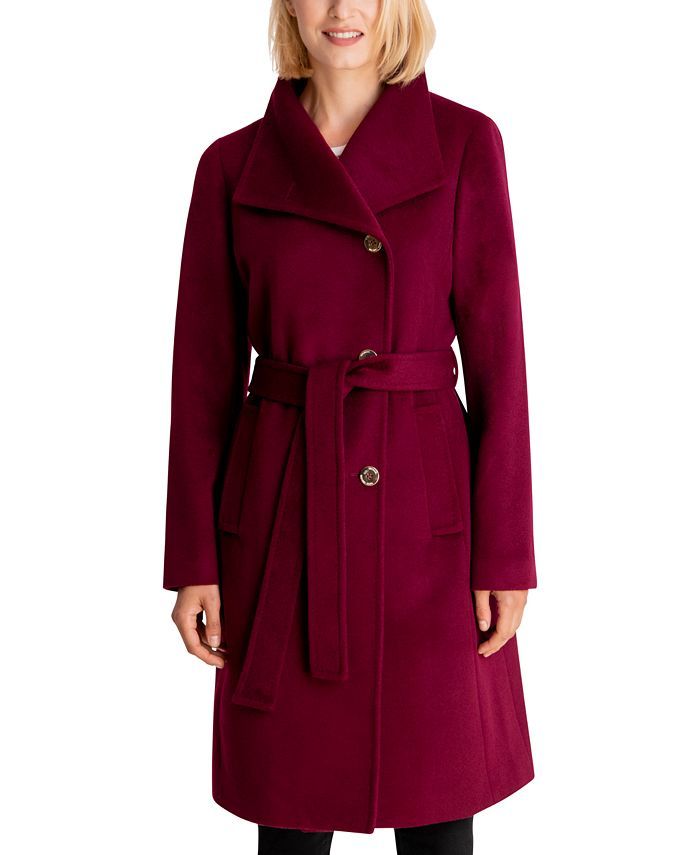 Michael Kors Petite Asymmetrical Belted Coat, Created for Macy's & Reviews - Coats - Petites - Ma... | Macys (US)