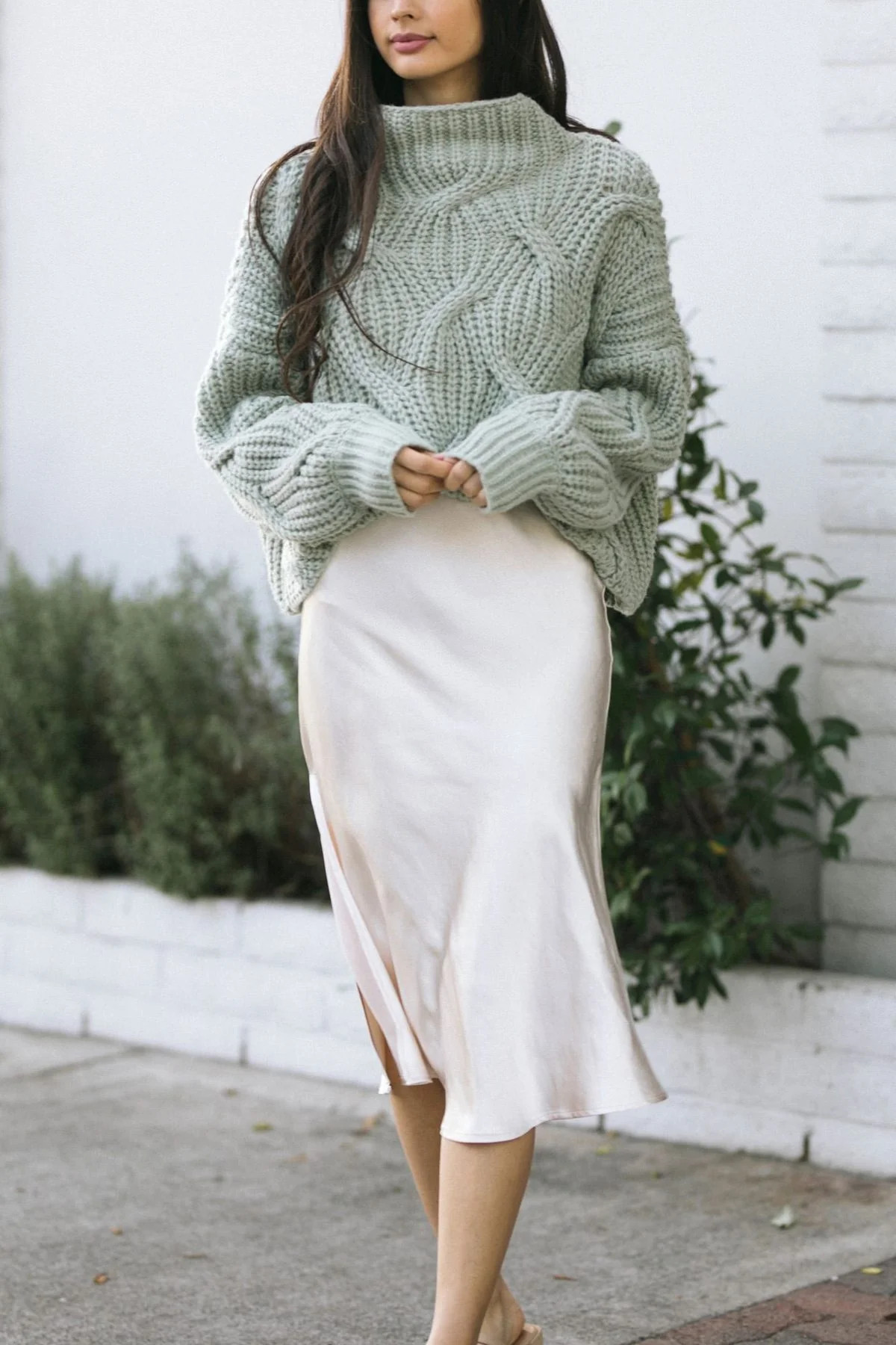 Judith Satin Midi Skirt | Morning Lavender