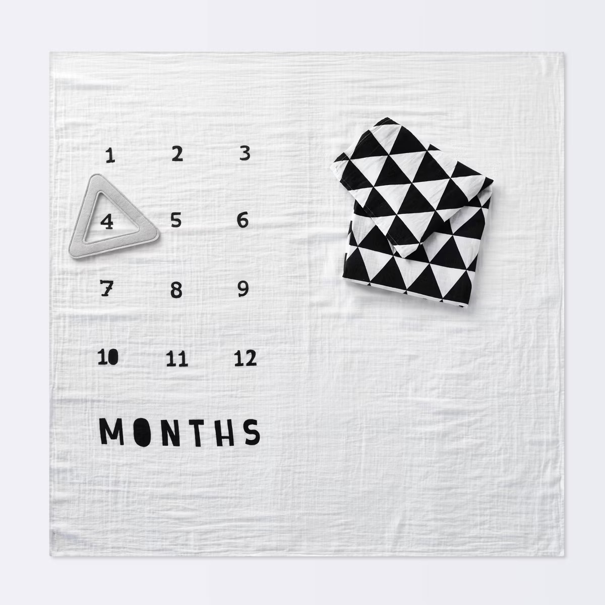 Muslin Blankets with Felt Frame Triangle - Cloud Island™ White/Black | Target