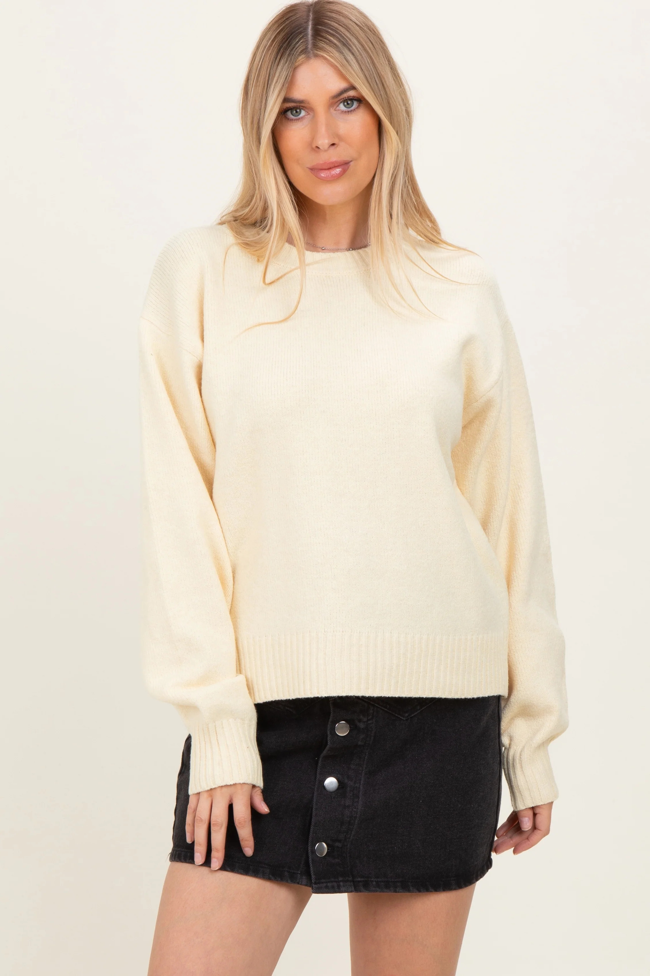 Yellow Chunky Knit Oversized Sweater | PinkBlush Maternity