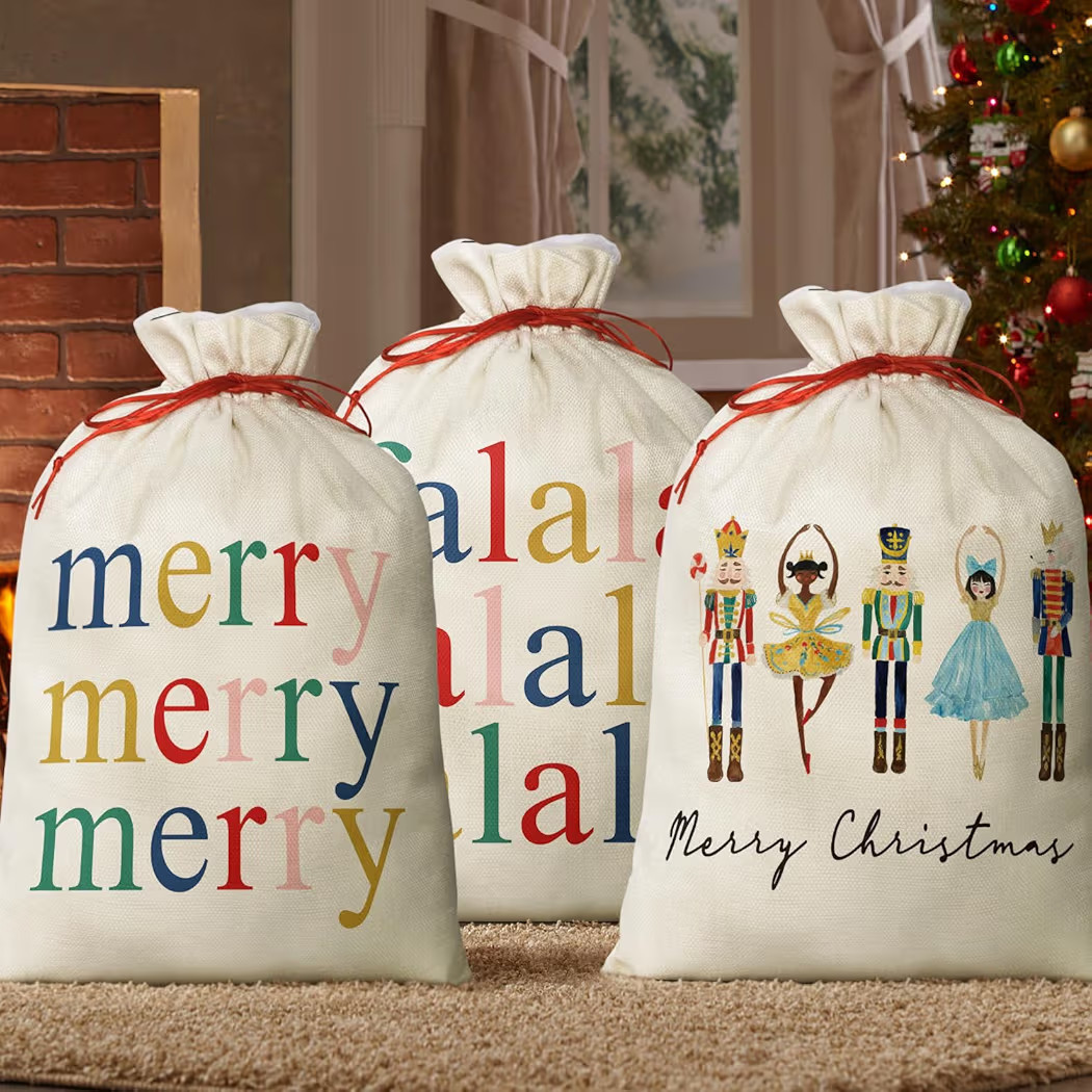 Horaldaily 3-Pack Bags - 16x20 Inch Merry Christmas Falala Stocking Storage Sacks for Presents | Amazon (US)