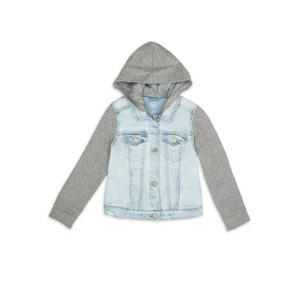 Wonder Nation Girls Knit Sleeve Denim Jacket, Sizes 4-18 & Plus - Walmart.com | Walmart (US)