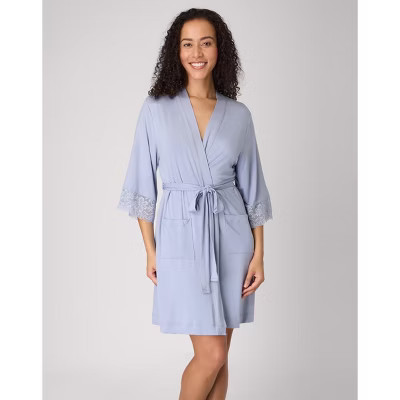 Bali Breathe Sleepwear Robe Silver Satin S Women's | Target