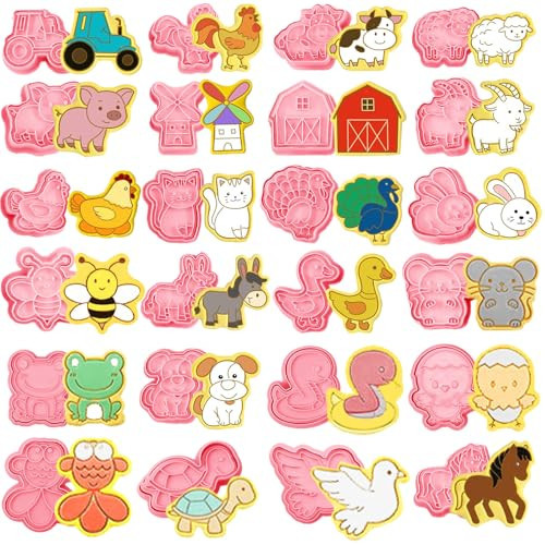 Joinor 24pcs Farm Animal Cookie Cutters Stamps Biscuit Baking Tools Embossing Cookie Molds … | Amazon (CA)