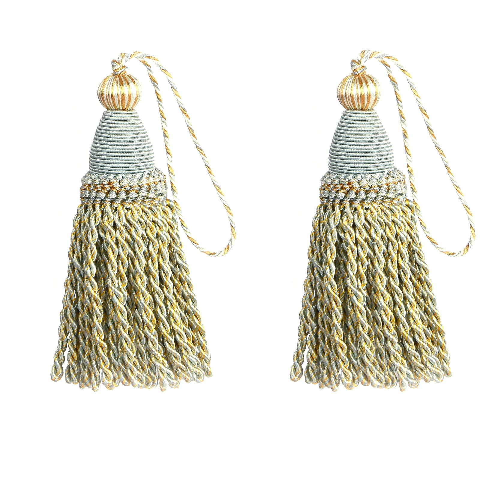 2 Pack Braided Tassel 24cm/9 Inch Key With Loops, Handmade Twisted Craft, DIY Accessories for Hom... | Amazon (US)