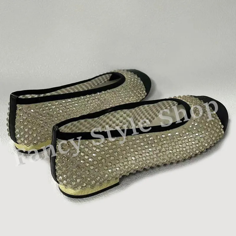 (Premium Quality) Women's Fashion Flat Bottomed Women's Single Shoes with Full Diamonds | DHGate
