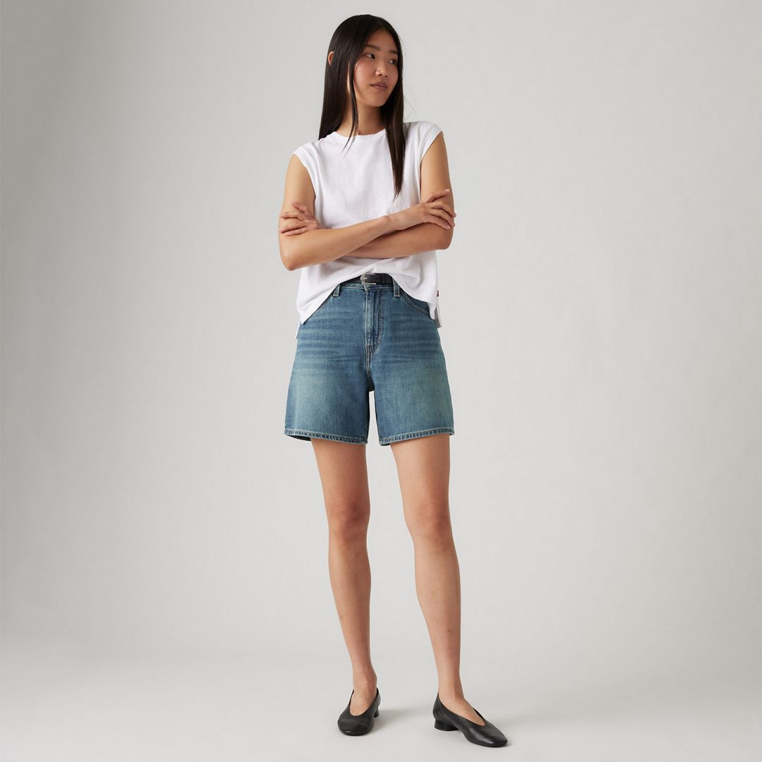 Levi's High Rise Baggy Linen+ Denim Lightweight Women's Shorts 27 | Levi's US