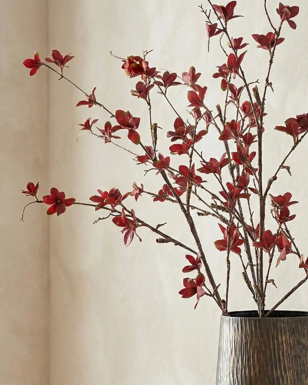 Burgundy Magnolia Blossom Spray | MJHome