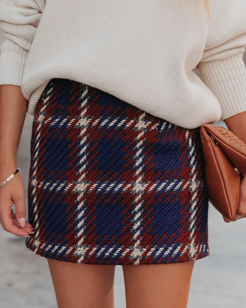 Linden Plaid Knitted Mini Skirt | VICI