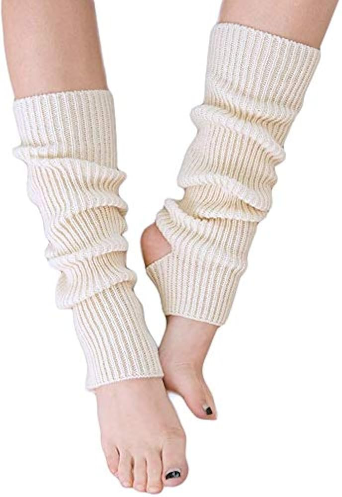 YUANQIAN Women Winter Extra Soft Long Legwarmer Warmer Knitted Stirrup Leg Warmers for Yoga Balle... | Amazon (US)
