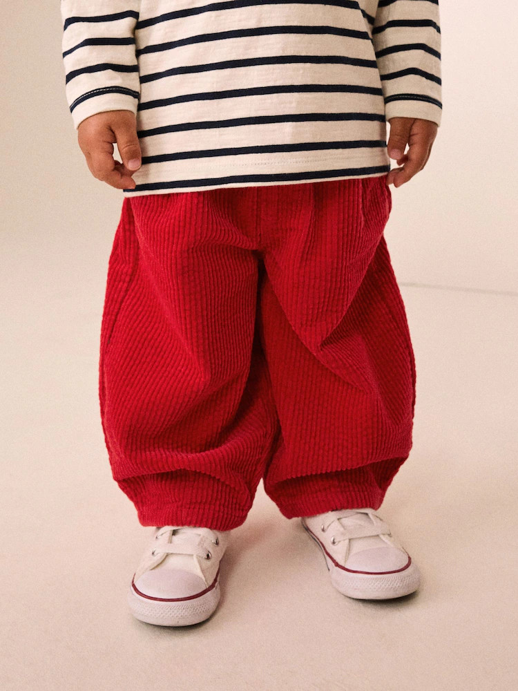 Red Wide Fit Textured Corduroy Pull On Trousers (3mths-7yrs) | Next EU
