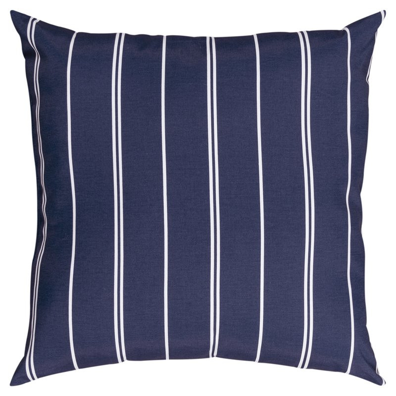 Rizzy Home Stripe 22" Navy Blue Printed Stripe Polyester Outdoor Pillow | Cymax