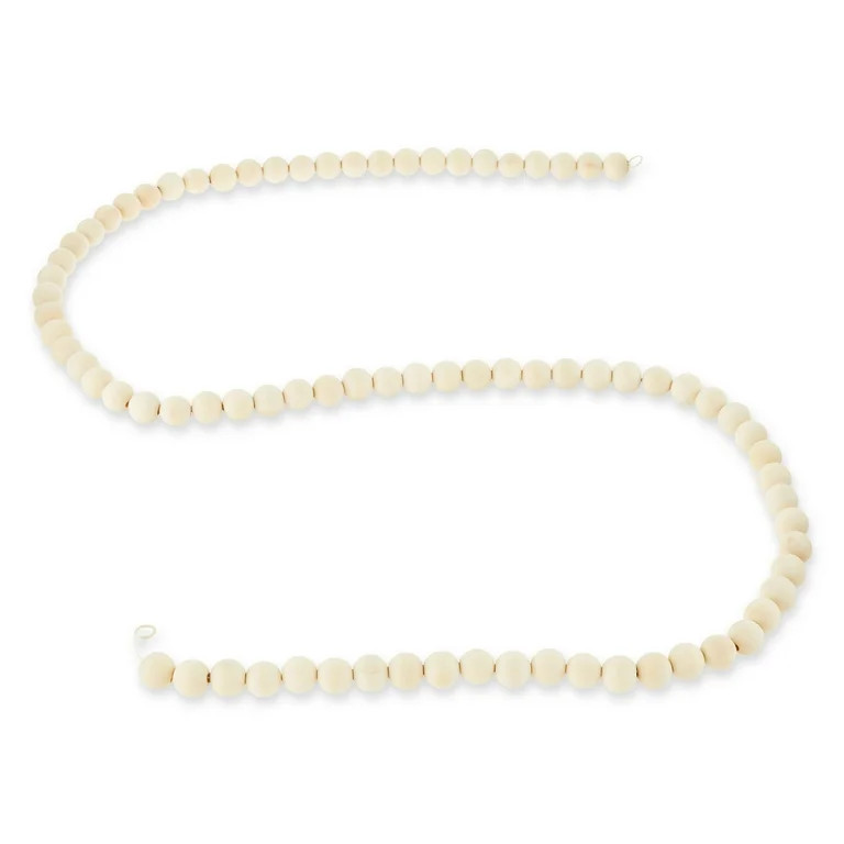 Natural Wooden Bead Christmas Garland, 6', by Holiday Time | Walmart (US)