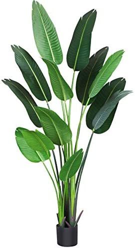 Fopamtri Artificial Bird of Paradise Plant 6 Feet Fake Palm Tree with 13 Trunks Faux Tree for Ind... | Amazon (US)