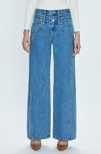 Caleb Double Waistband Wide Leg Jeans | Nordstrom