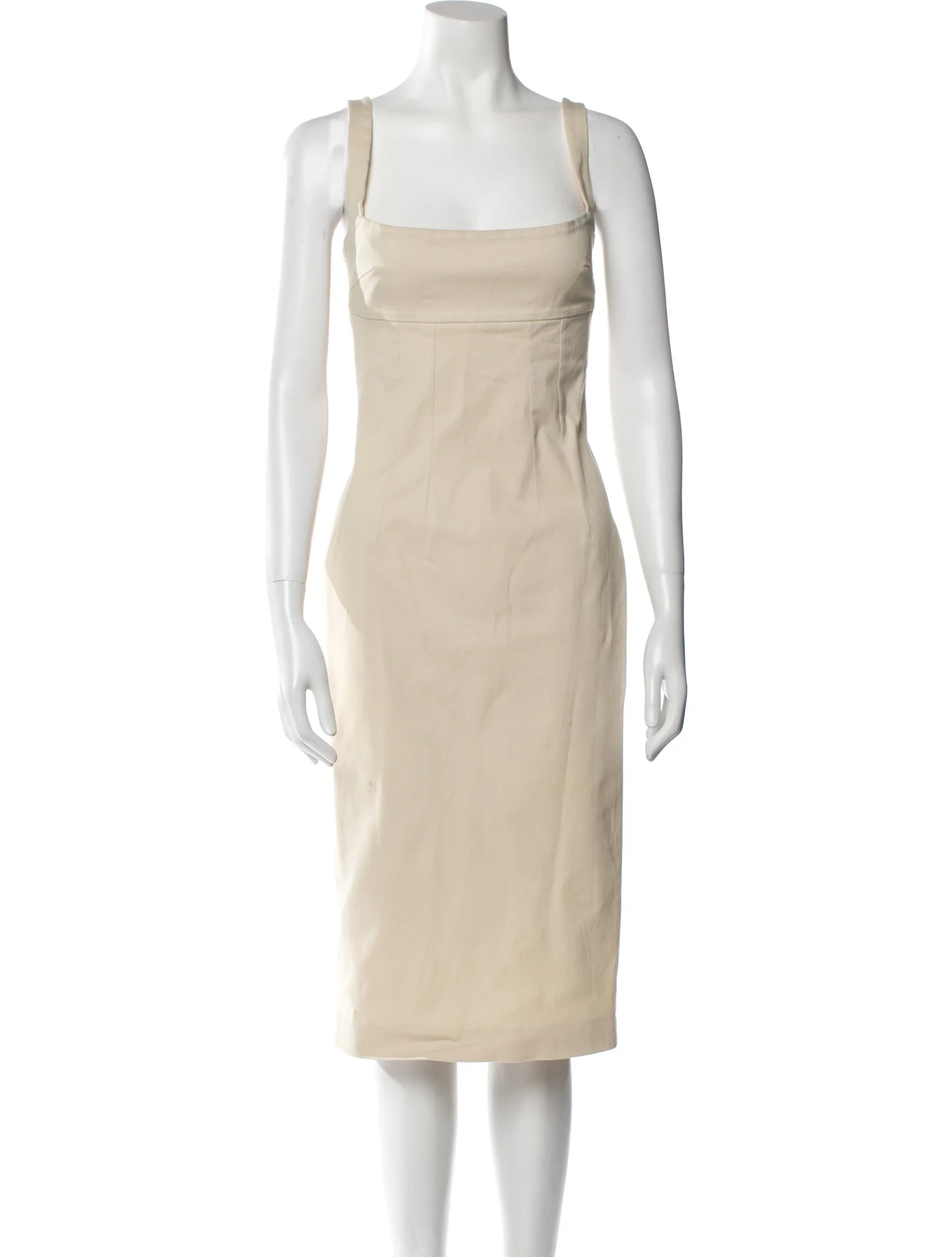 Square Neckline Midi Length Dress | The RealReal