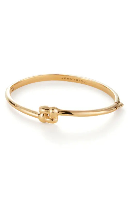 JENNY BIRD Slim Woven Square Bangle in High Polish Gold at Nordstrom, Size Medium | Nordstrom