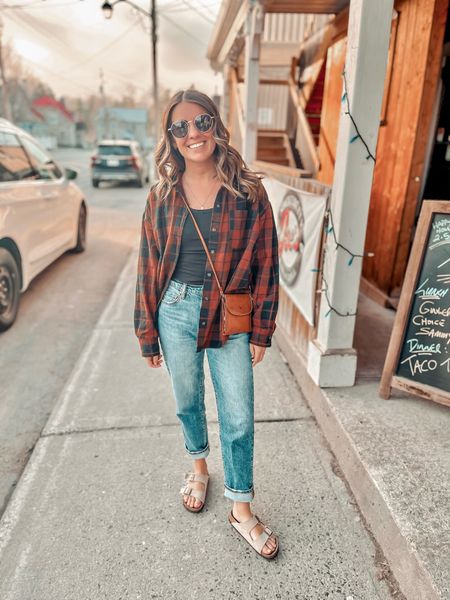 My plaid flannel is older and so is my top/bodysuit so I linked similar! I linked my jeans and a similar pair. Also linked my Birkenstocks and a more affordable lookalike! My bag is unfortunately super old!

#LTKfindsunder100 #LTKfindsunder50 #LTKstyletip