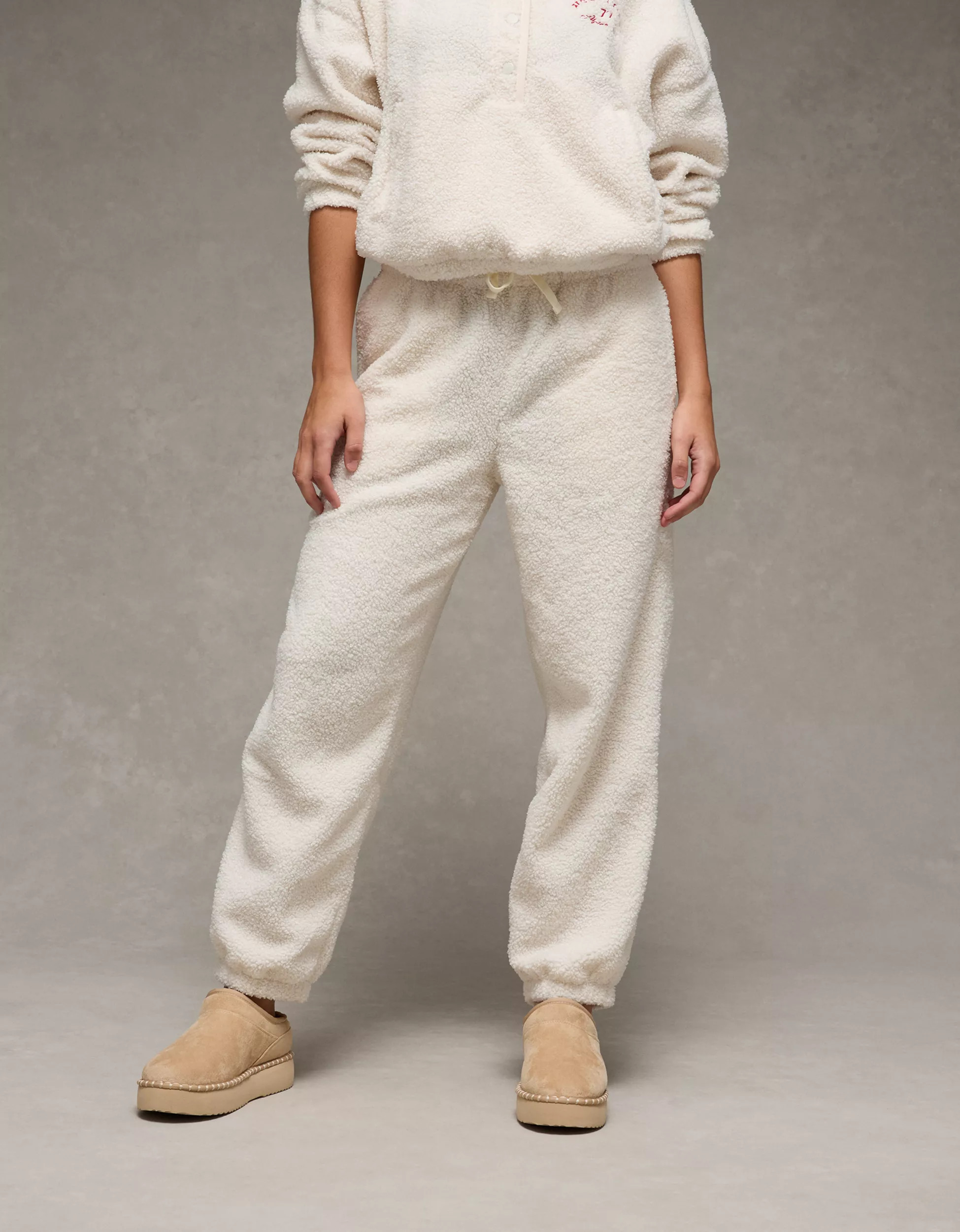 AE High-Waisted Sherpa Jogger Pant | American Eagle Outfitters (US & CA)