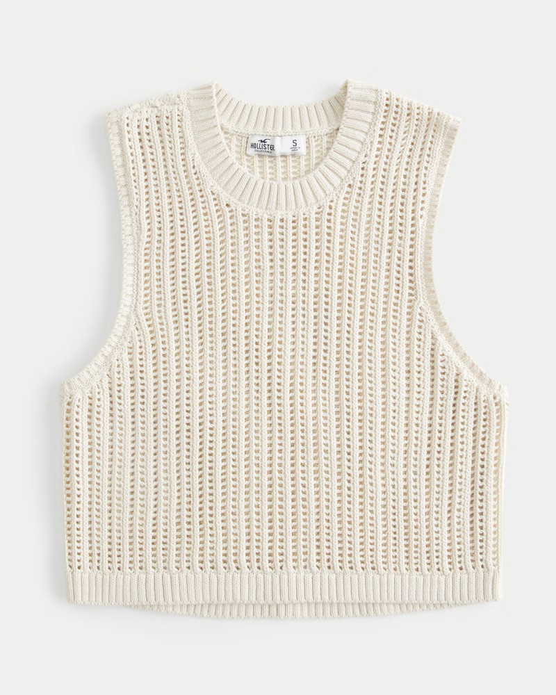 Women's Easy High-Neck Crochet-Style Tank | Women's Tops | HollisterCo.com | Hollister (US)