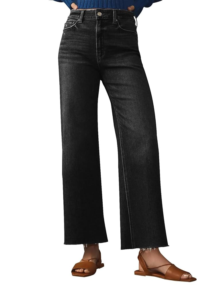 KUNMI Jeans for Women Wide Leg Baggy High Waist Boyfriends Straight Leg Stretchy Denim Pants Tren... | Amazon (US)