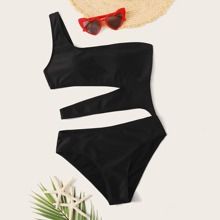 Cut-out One Shoulder One Piece Swimwear | SHEIN