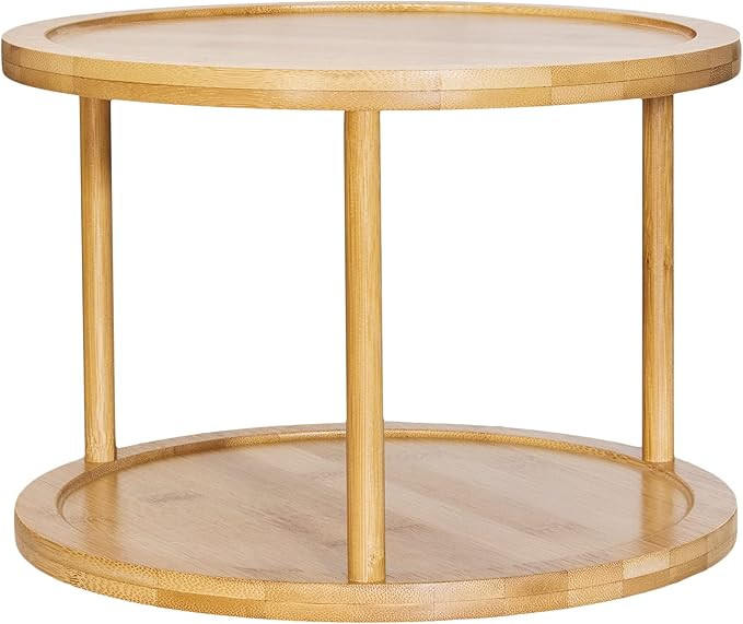 Amazon.com - TB Home Two-Tier Bamboo Lazy Susan Turntable for Cabinets, Countertop, Panty or Tabl... | Amazon (US)