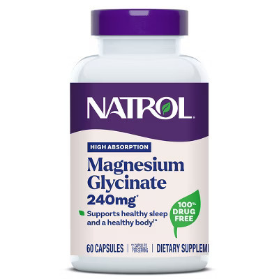Natrol High Absorption Magnesium Glycinate 240mg Capsules for Healthy Sleep and Body - 30ct | Target