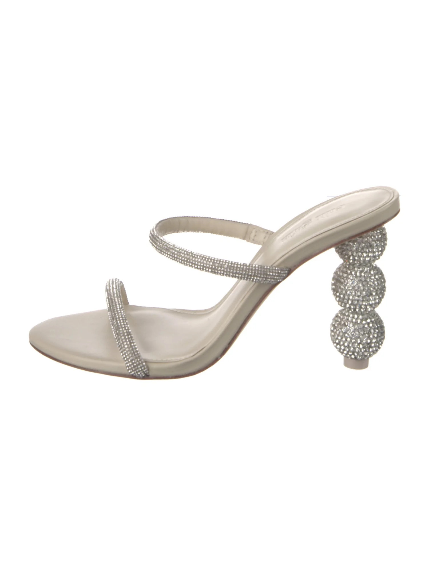 Leather Crystal Embellishments Slides | The RealReal