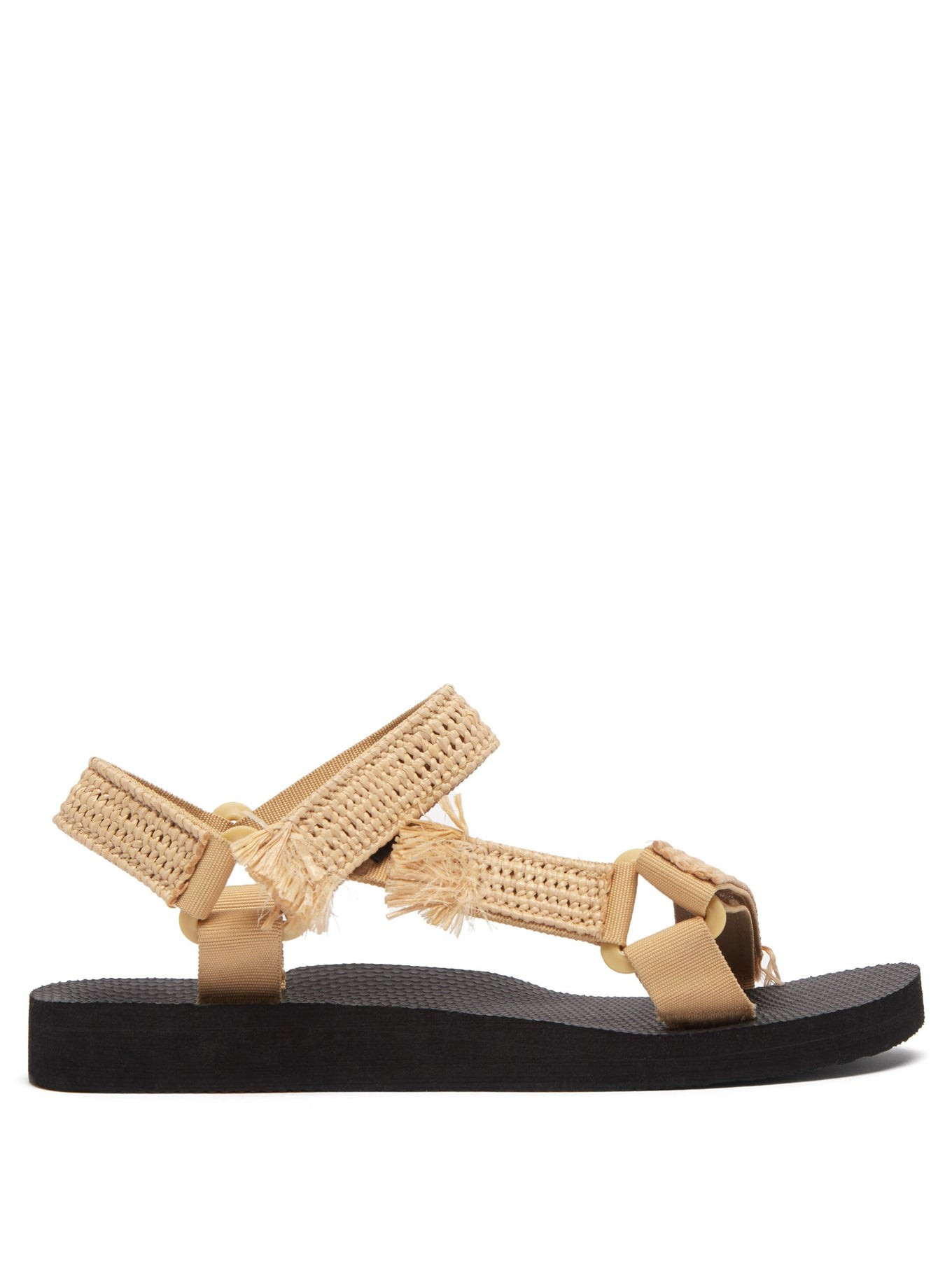 Trekky woven-raffia and recycled-nylon sandals | Arizona Love | Matches (US)