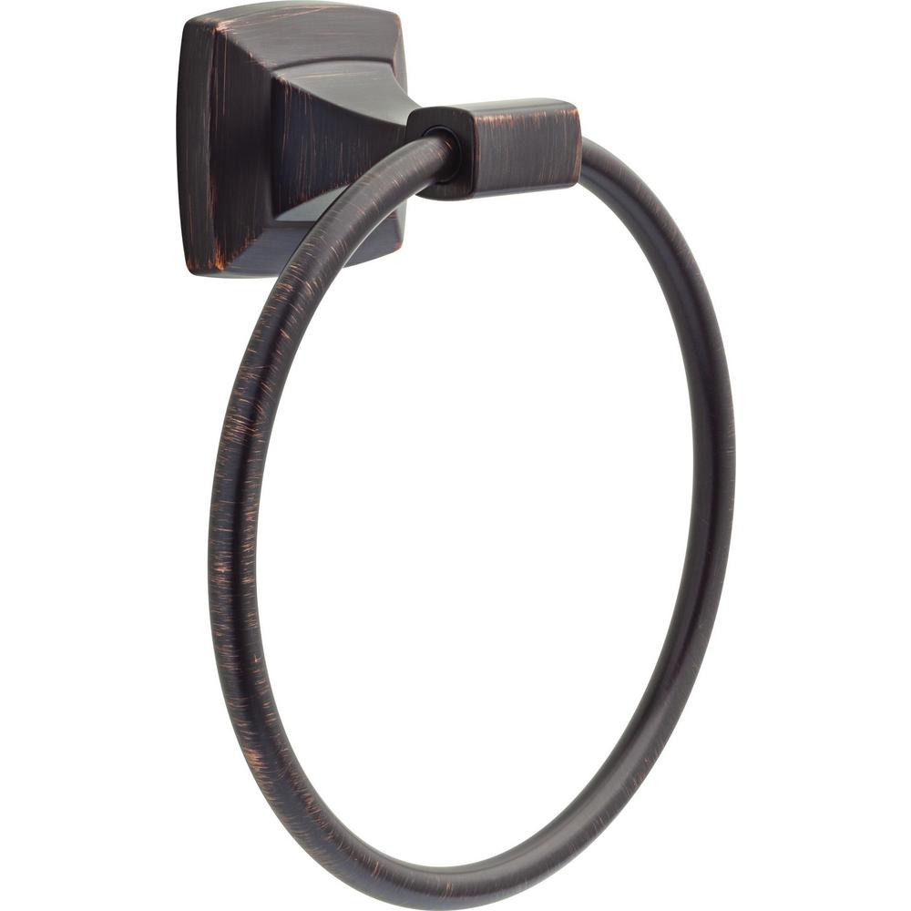 Delta Portwood Towel Ring in Venetian Bronze | The Home Depot