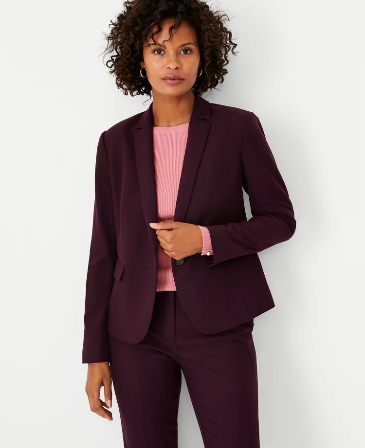 The Shorter One Button Blazer in Stretch Cotton | Ann Taylor (US)