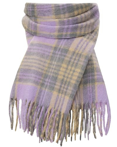 DOFOWORK Winter Scarf for Women Winter - Scarves for Women/Men​ 81"×18" Tassel Blanket Scarf Womens Scarves Wraps - Purple | Amazon (US)