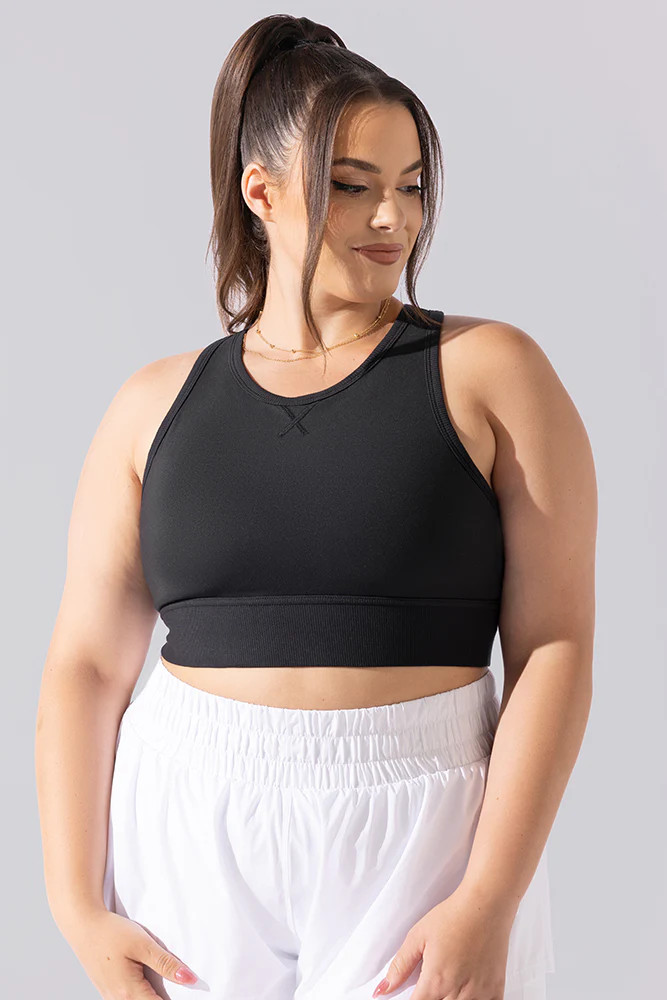 Sweat Sesh Crop Top - Black | POPFLEX