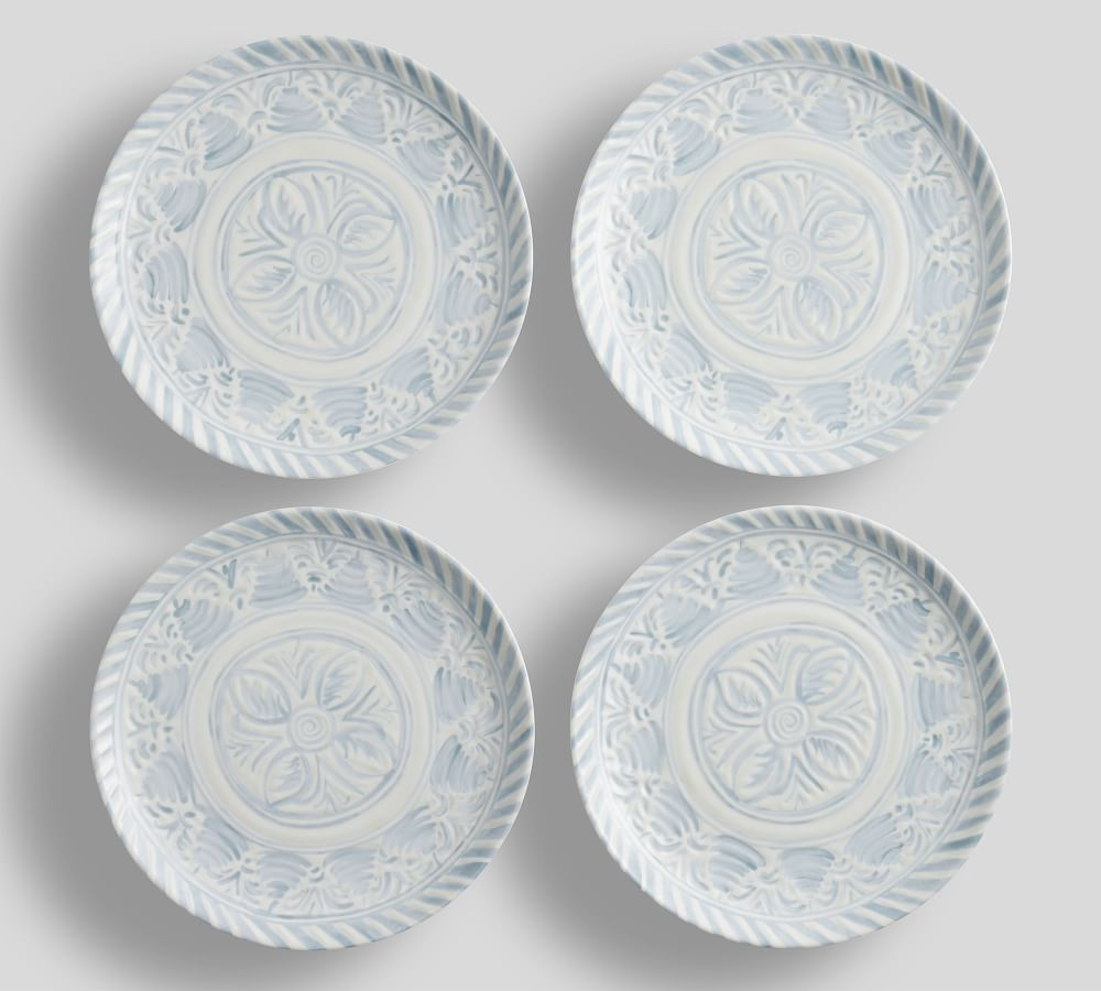Chambray Tile Melamine Dinner Plates, Set of 4 | Pottery Barn (US)